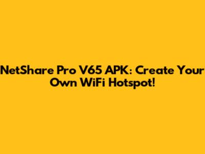 NetShare Pro V65 APK: Create Your Own WiFi Hotspot!