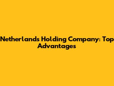 Netherlands Holding Company: Top Advantages