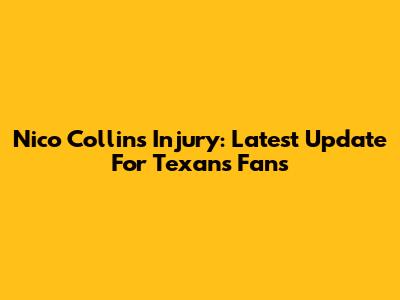 Nico Collins Injury: Latest Update For Texans Fans
