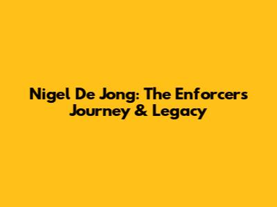 Nigel De Jong: The Enforcer's Journey & Legacy