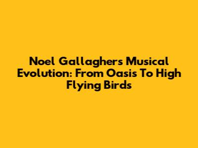 Noel Gallagher's Musical Evolution: From Oasis To High Flying Birds