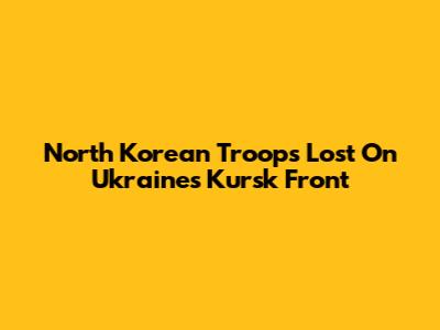 North Korean Troops Lost On Ukraine's Kursk Front