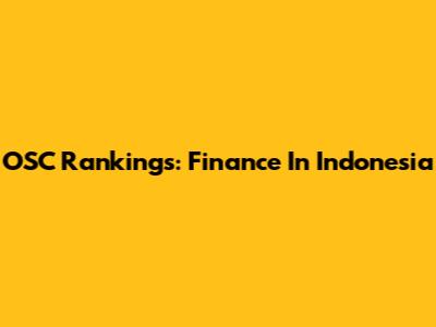 OSC Rankings: Finance In Indonesia