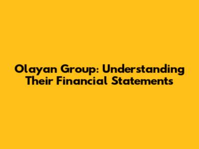 Olayan Group: Understanding Their Financial Statements