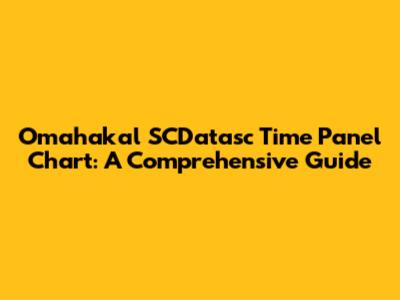 Omahakal SCDatasc Time Panel Chart: A Comprehensive Guide