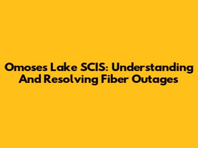 Omoses Lake SCIS: Understanding And Resolving Fiber Outages