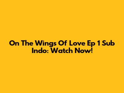On The Wings Of Love Ep 1 Sub Indo: Watch Now!
