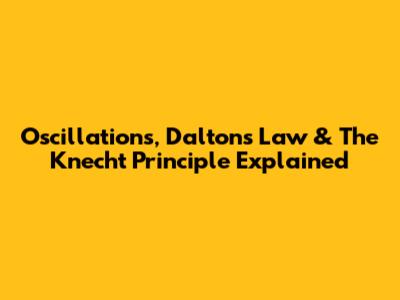 Oscillations, Dalton's Law & The Knecht Principle Explained