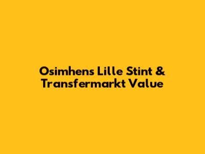 Osimhen's Lille Stint & Transfermarkt Value