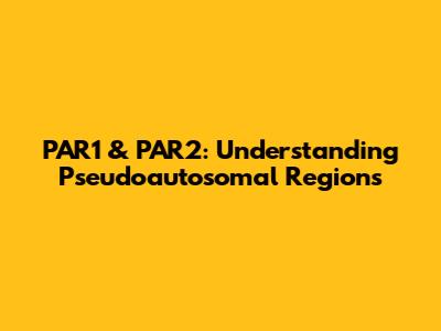 PAR1 & PAR2: Understanding Pseudoautosomal Regions