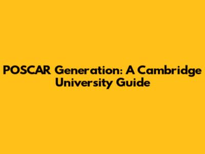POSCAR Generation: A Cambridge University Guide