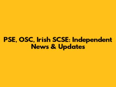 PSE, OSC, Irish SCSE: Independent News & Updates