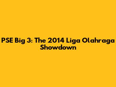 PSE Big 3: The 2014 Liga Olahraga Showdown