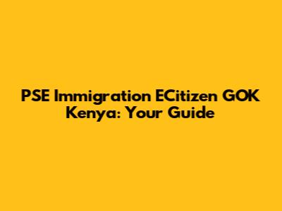 PSE Immigration ECitizen GOK Kenya: Your Guide