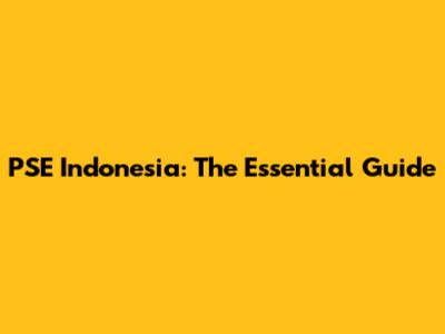 PSE Indonesia: The Essential Guide
