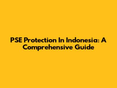 PSE Protection In Indonesia: A Comprehensive Guide