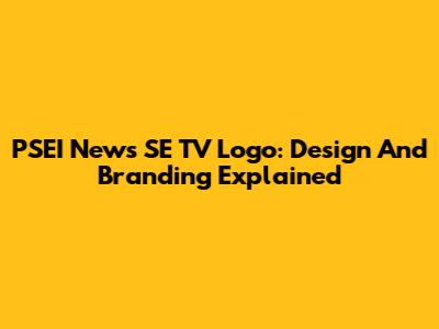 PSEI News SE TV Logo: Design And Branding Explained