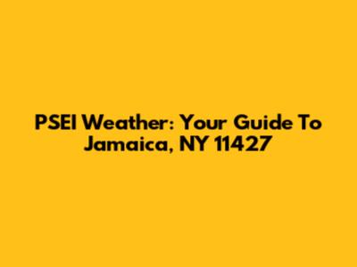 PSEI Weather: Your Guide To Jamaica, NY 11427