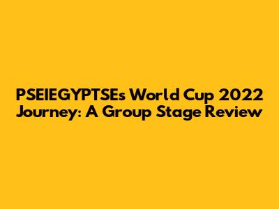 PSEIEGYPTSE's World Cup 2022 Journey: A Group Stage Review