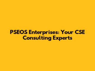 PSEOS Enterprises: Your CSE Consulting Experts