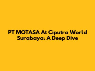 PT MOTASA At Ciputra World Surabaya: A Deep Dive