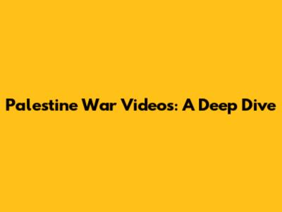 Palestine War Videos: A Deep Dive