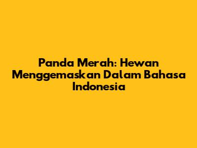 Panda Merah: Hewan Menggemaskan Dalam Bahasa Indonesia