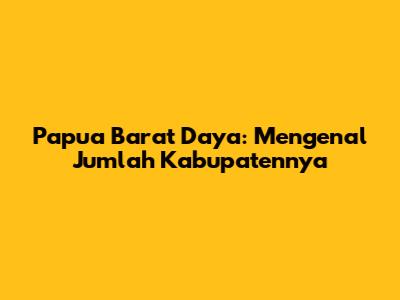 Papua Barat Daya: Mengenal Jumlah Kabupatennya