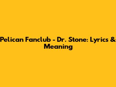 Pelican Fanclub - Dr. Stone: Lyrics & Meaning
