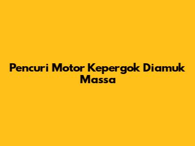 Pencuri Motor Kepergok Diamuk Massa