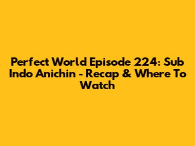 Perfect World Episode 224: Sub Indo Anichin - Recap & Where To Watch