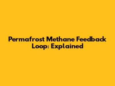 Permafrost Methane Feedback Loop: Explained