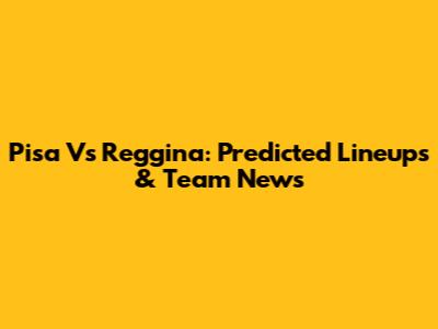 Pisa Vs Reggina: Predicted Lineups & Team News