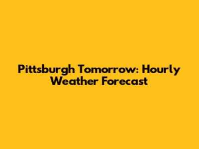 Pittsburgh Tomorrow: Hourly Weather Forecast