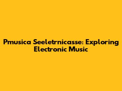 Pmusica Seeletrnicasse: Exploring Electronic Music