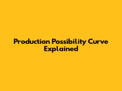 Production Possibility Curve Explained