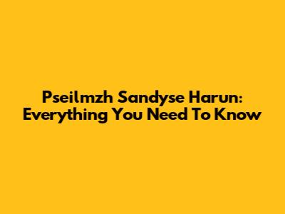 Pseilmzh Sandyse Harun: Everything You Need To Know