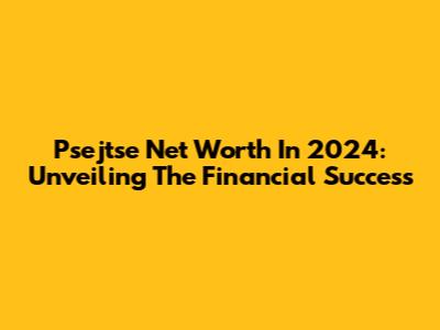 Psejtse Net Worth In 2024: Unveiling The Financial Success