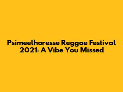 Psimeelhoresse Reggae Festival 2021: A Vibe You Missed