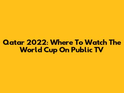 Qatar 2022: Where To Watch The World Cup On Public TV