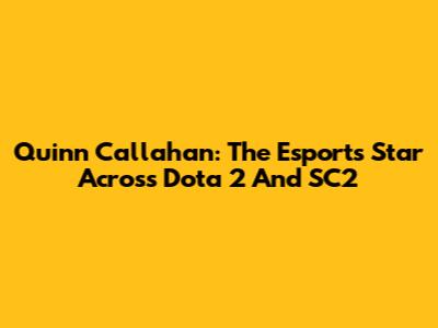 Quinn Callahan: The Esports Star Across Dota 2 And SC2