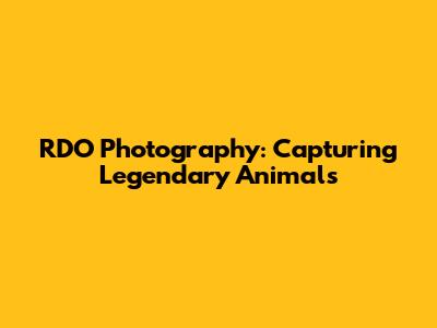 RDO Photography: Capturing Legendary Animals