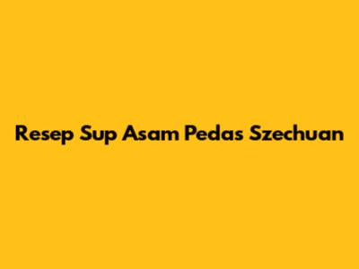 Resep Sup Asam Pedas Szechuan