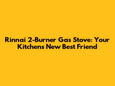 Rinnai 2-Burner Gas Stove: Your Kitchen's New Best Friend