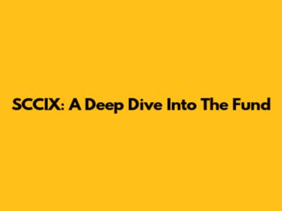 SCCIX: A Deep Dive Into The Fund