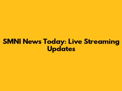 SMNI News Today: Live Streaming Updates