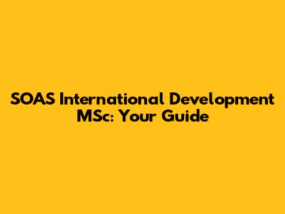 SOAS International Development MSc: Your Guide