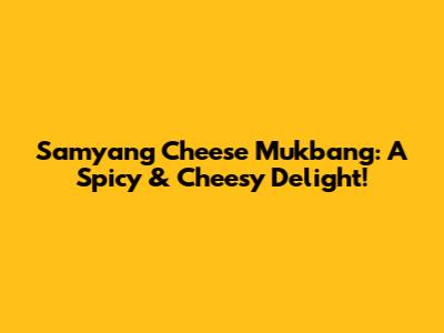 Samyang Cheese Mukbang: A Spicy & Cheesy Delight!