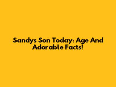 Sandy's Son Today: Age And Adorable Facts!