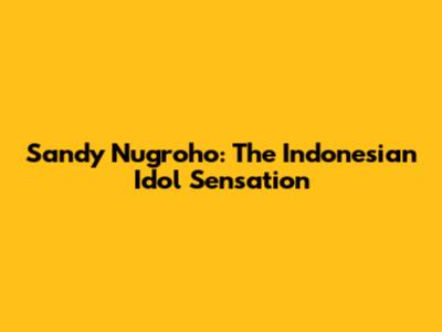 Sandy Nugroho: The Indonesian Idol Sensation